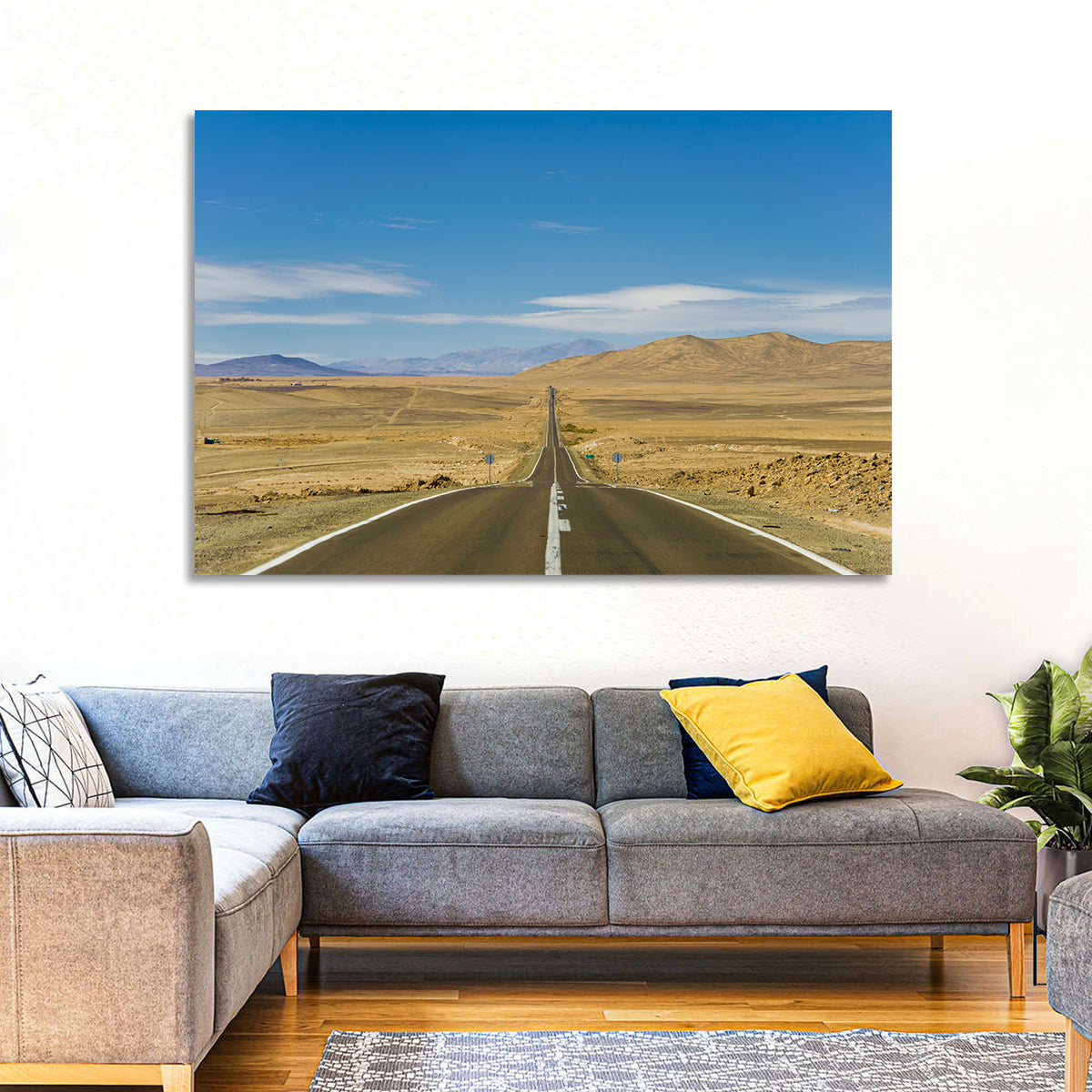 Atacama Road to the Horizon Wall Art in a room, landscape