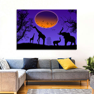 Wild Animals Silhouette Wall Art