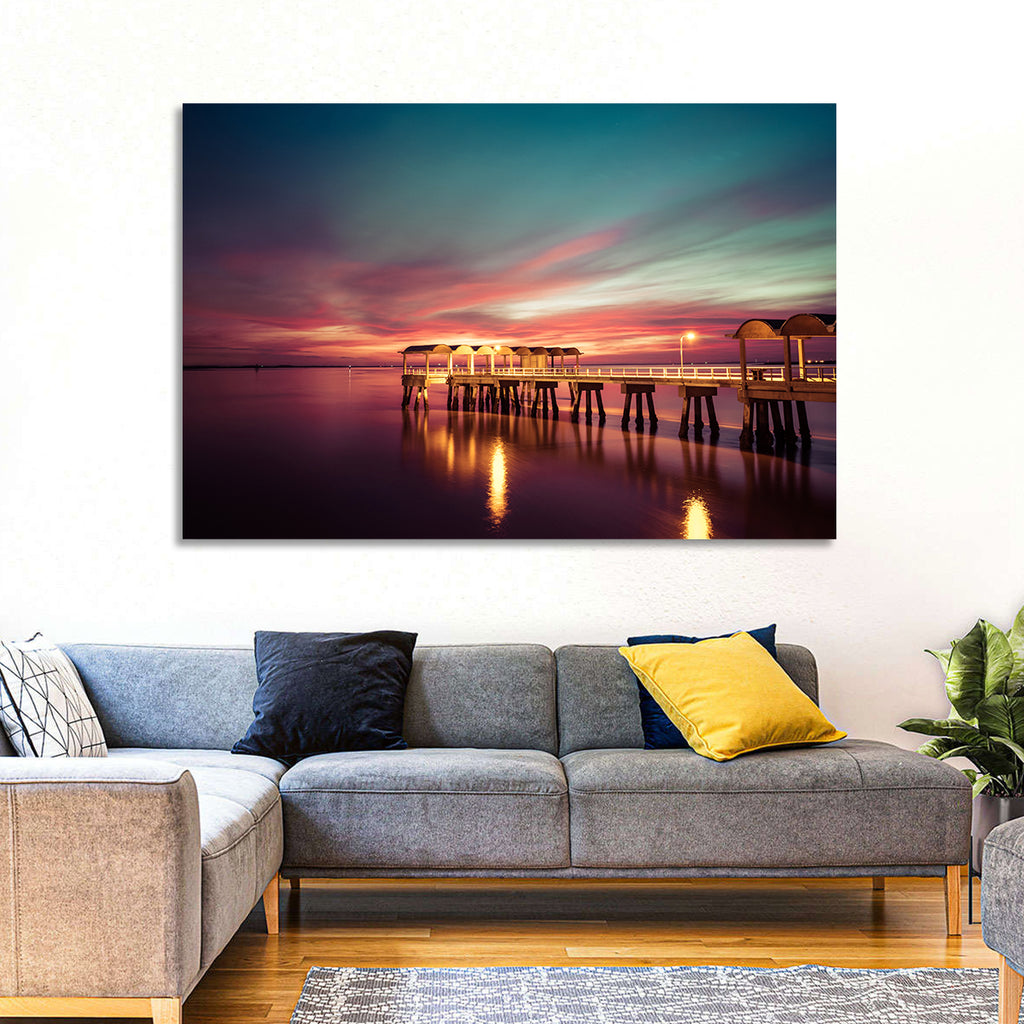 Jekyll Island Pier at Dusk Wall Art
