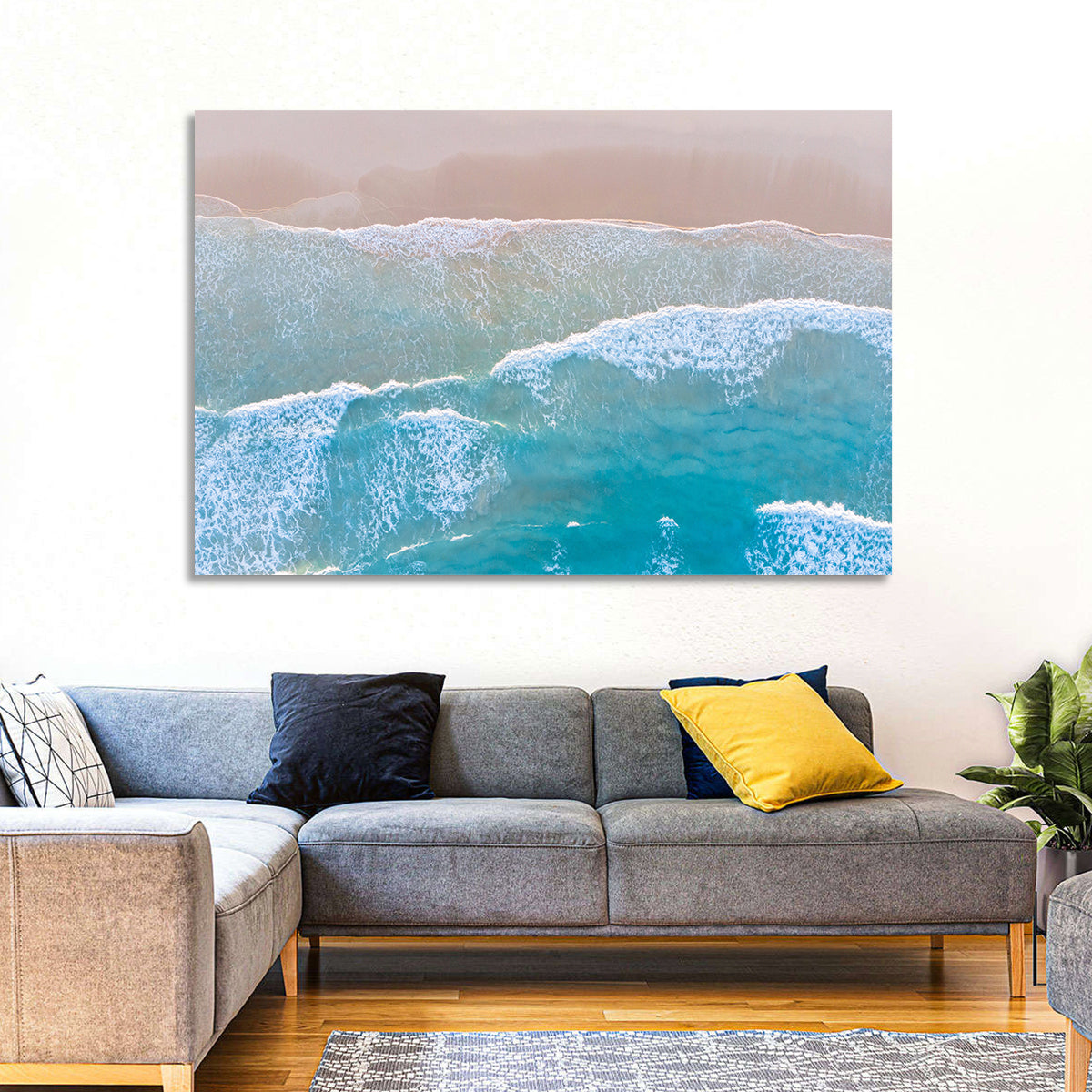 Turquoise Shoreline Aerial View Wall Art