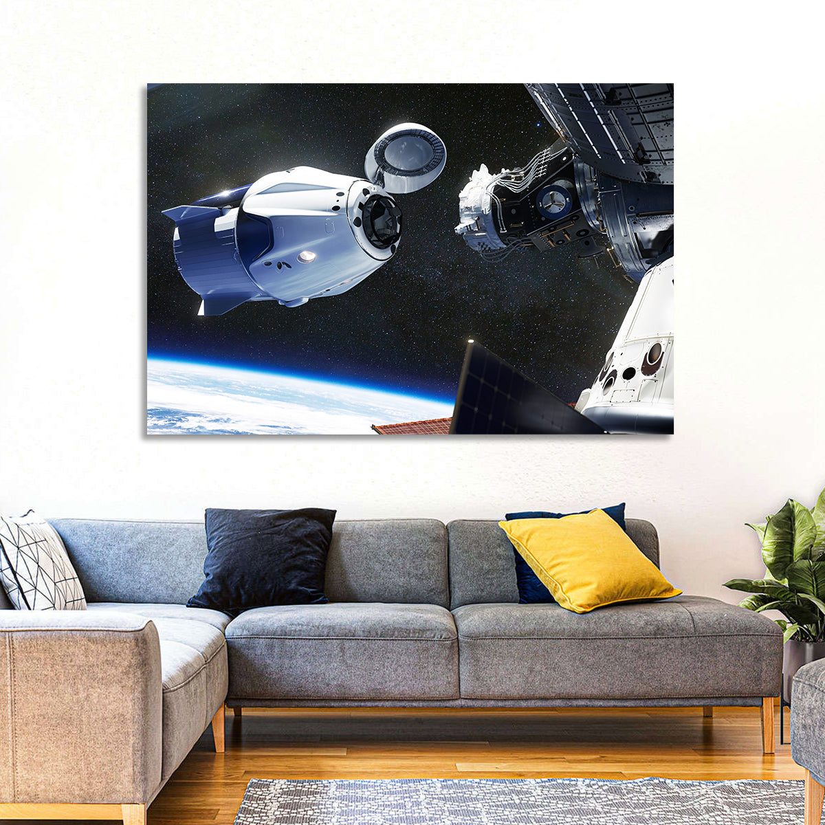 Crew Dragon Docking with Iss Wall Art