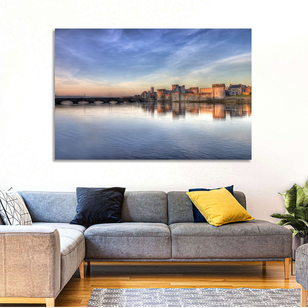 King John's Castle at Sunset Wall Art in a room, landscape
