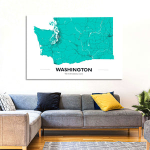 Washington State Map Wall Art