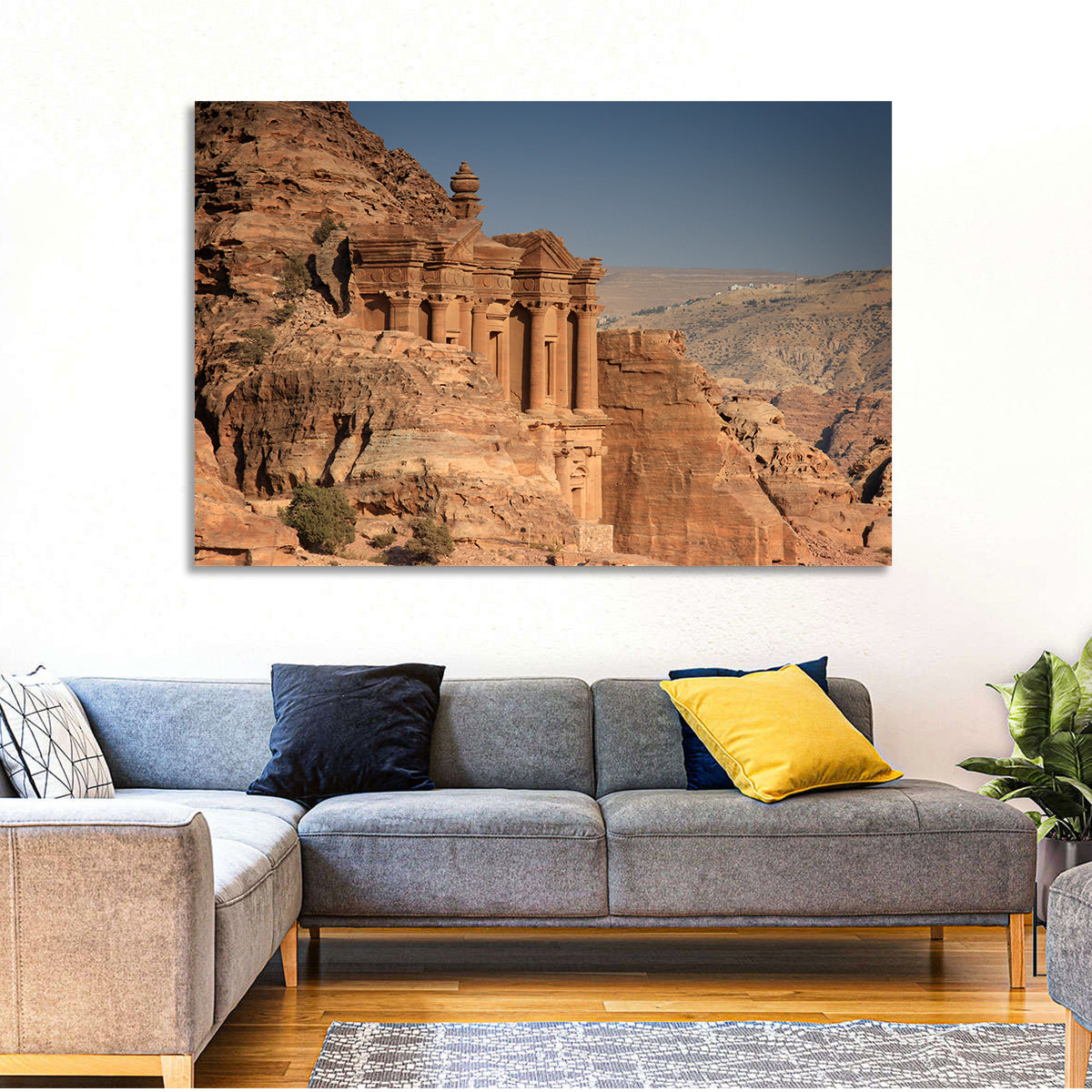The Monastery at Petra Wall Art in a room, landscape