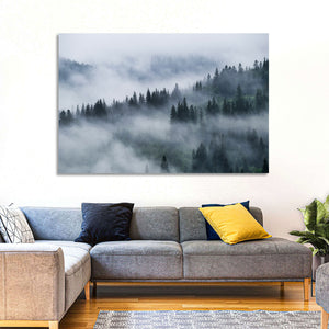 Foggy Mountains Forest Wall Art