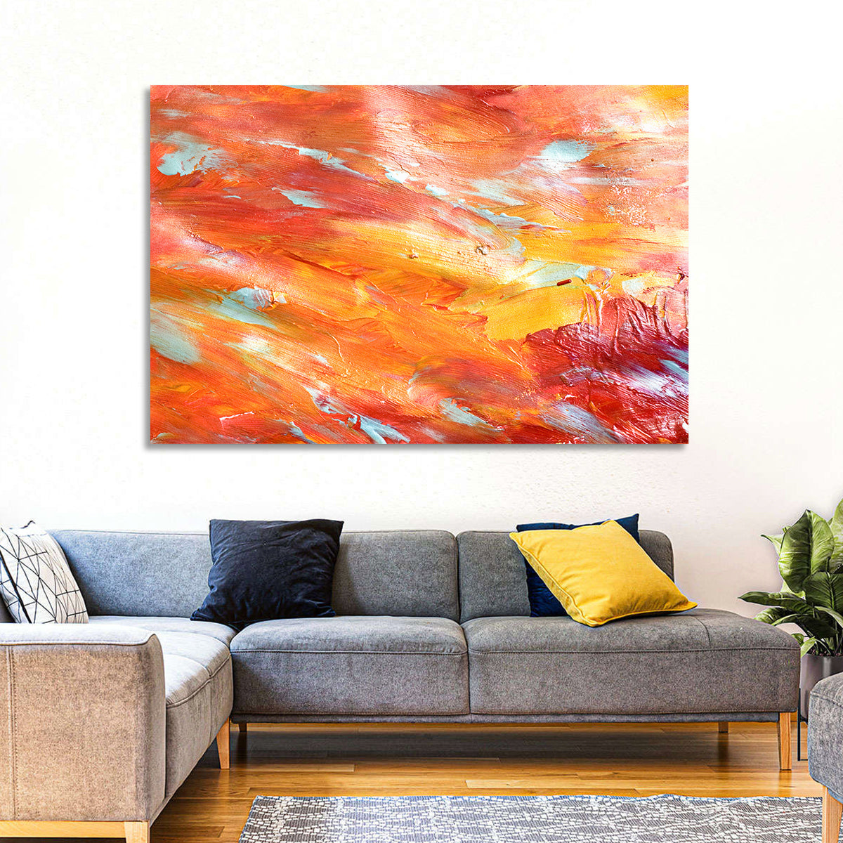 Sunfire Impasto Abstract Wall Art