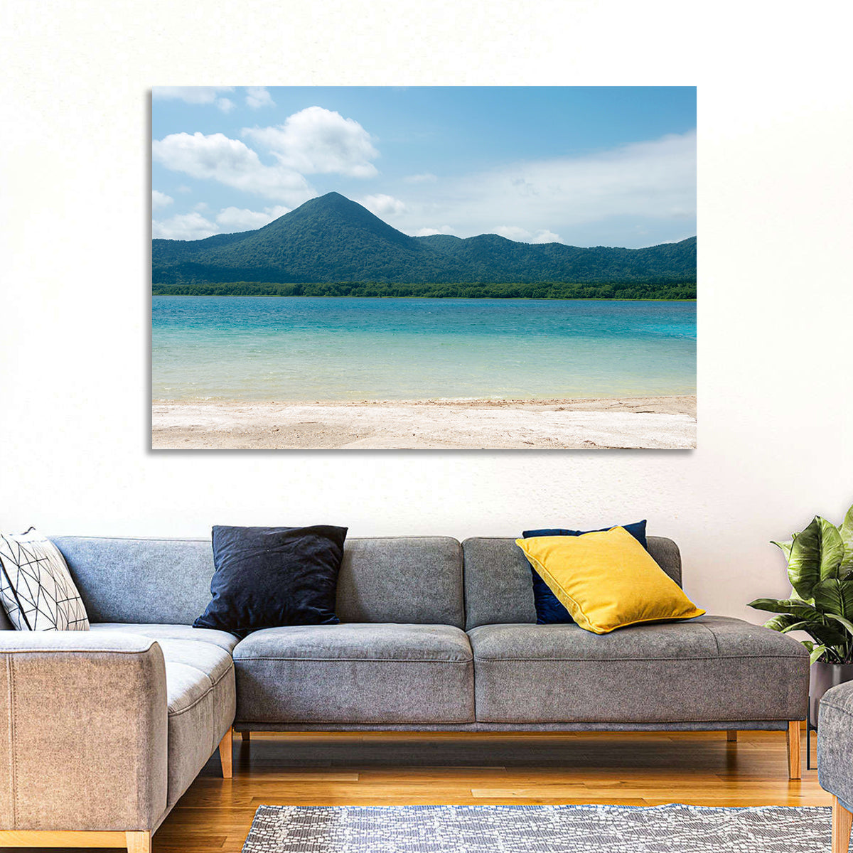 Usori Lake Shoreline Wall Art in a room, landscape