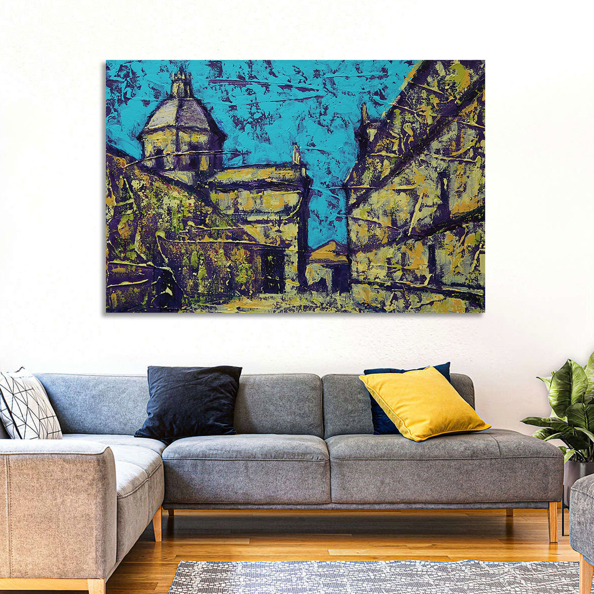 Las Agustinas Alleyway Abstraction Wall Art in a room, landscape