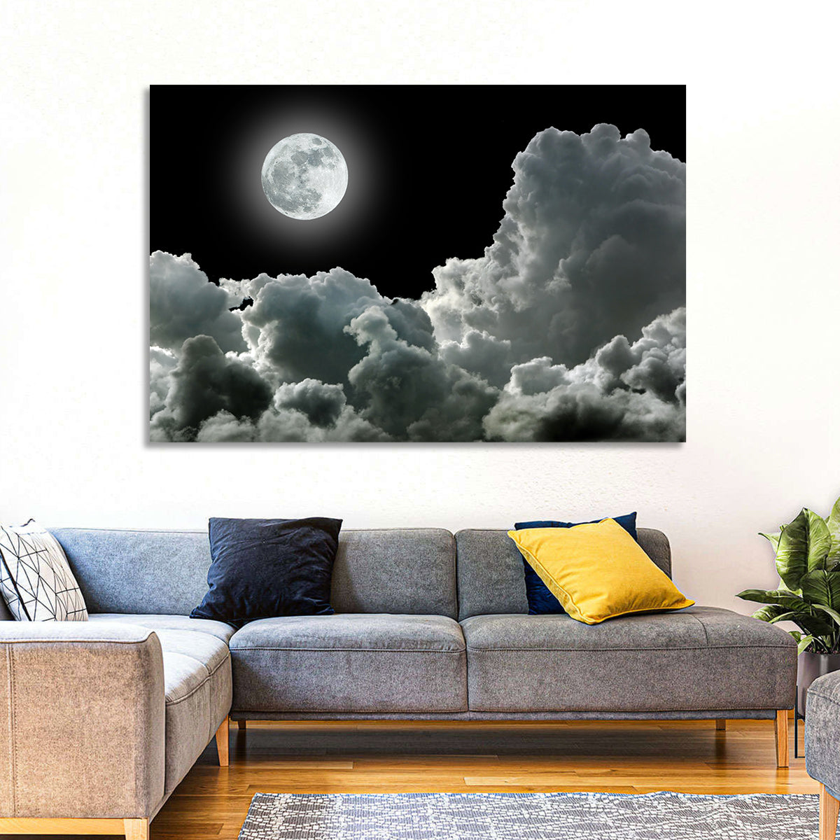 Cloudy Moonlight Wall Art