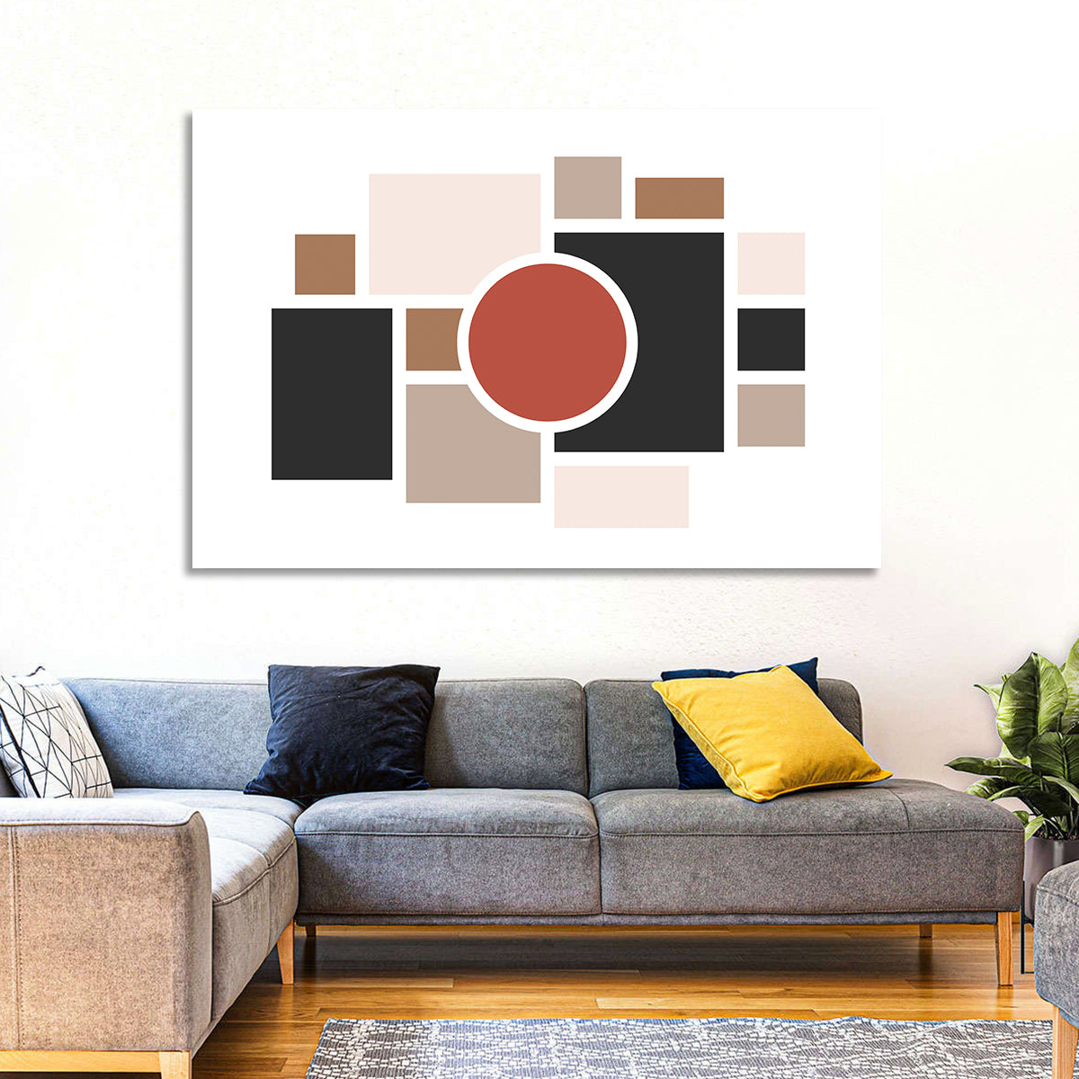 Terracotta Geometric Circle Composition Wall Art