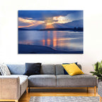 Lake Sunset with Silhouettes Wall Art