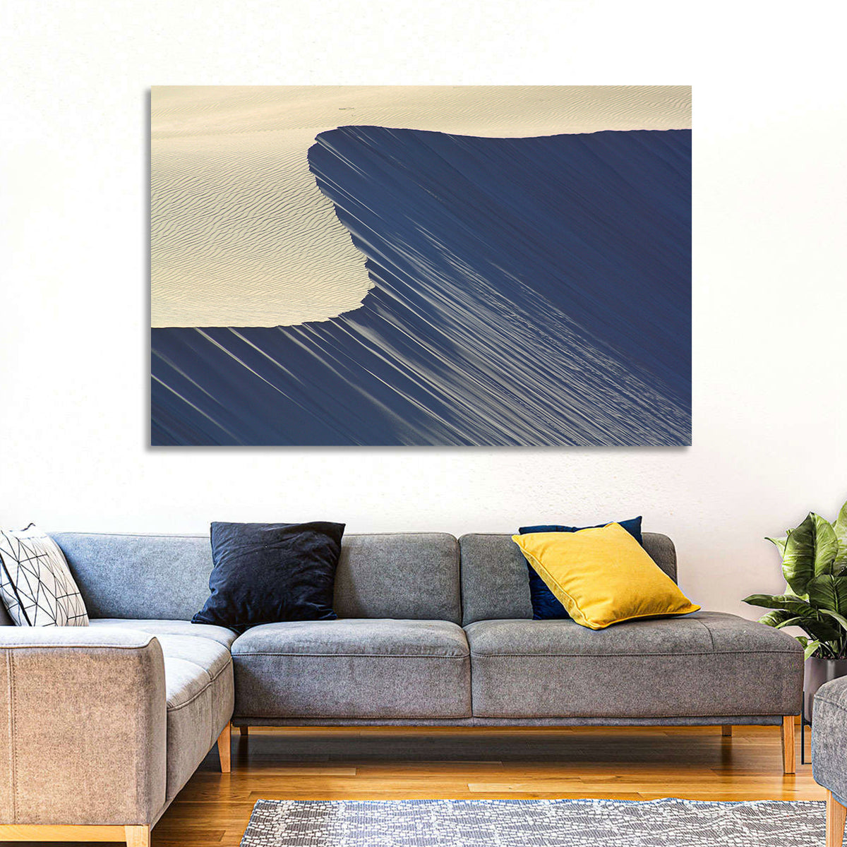 Minimalist Sand Dunes in Late Light Wall Art in a room, landscape