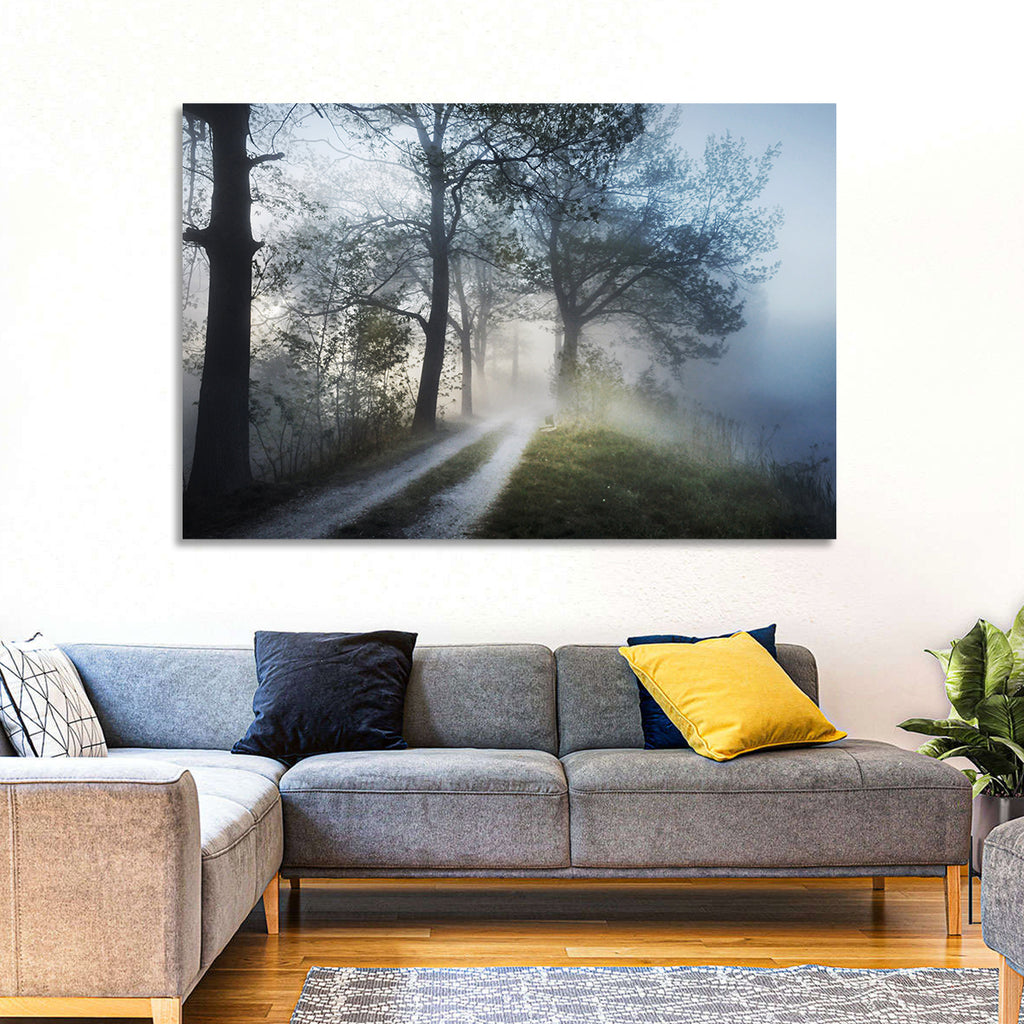 Foggy Forest Path Wall Art
