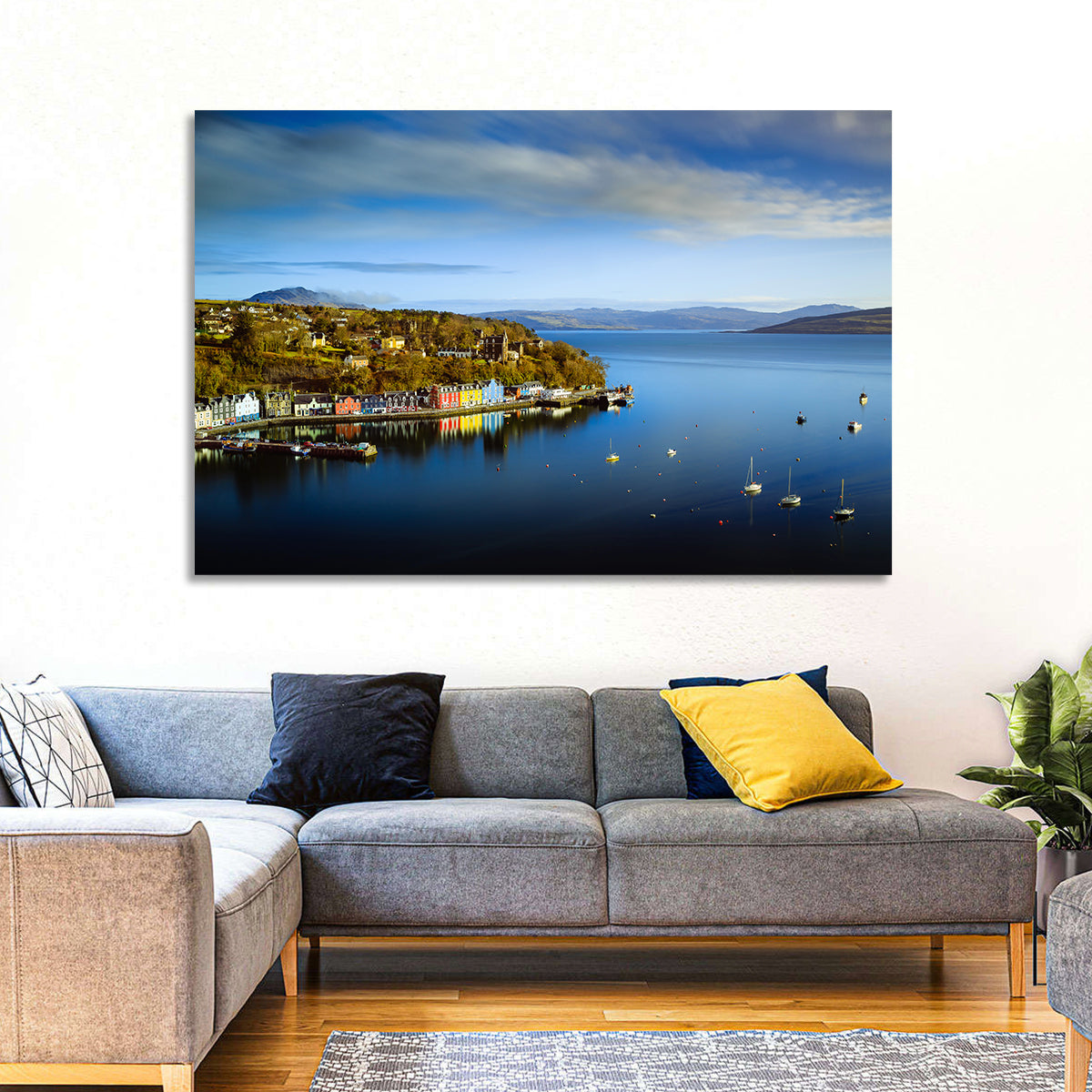 Portree Harbour Colorful Houses Wall Art
