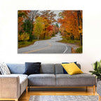 Winding Autumn Highway Wall Art