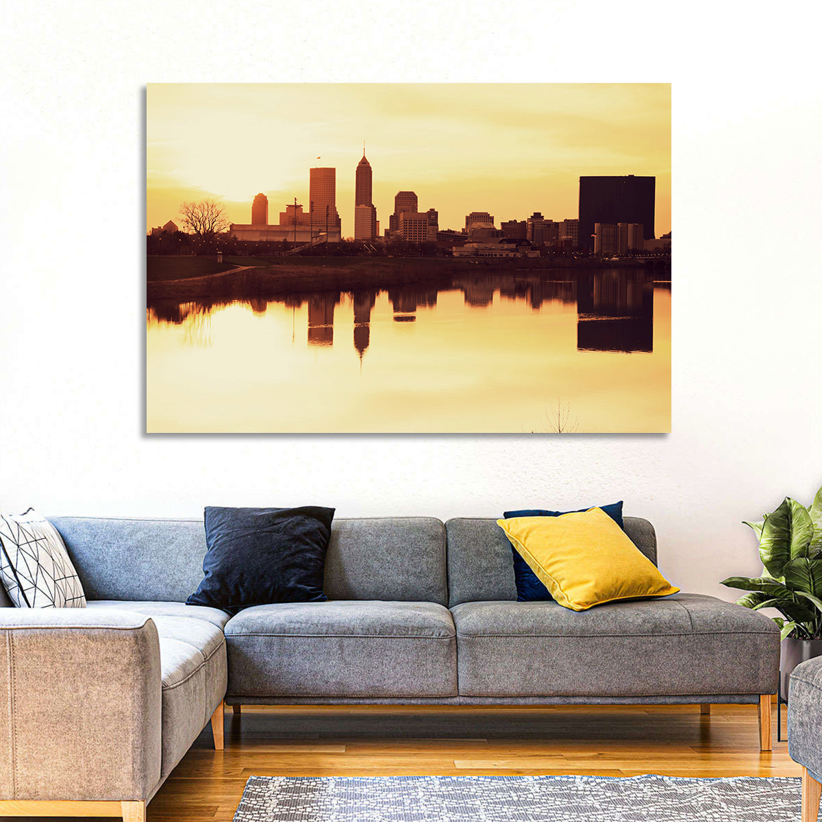 Indianapolis Golden Hour Skyline Wall Art
