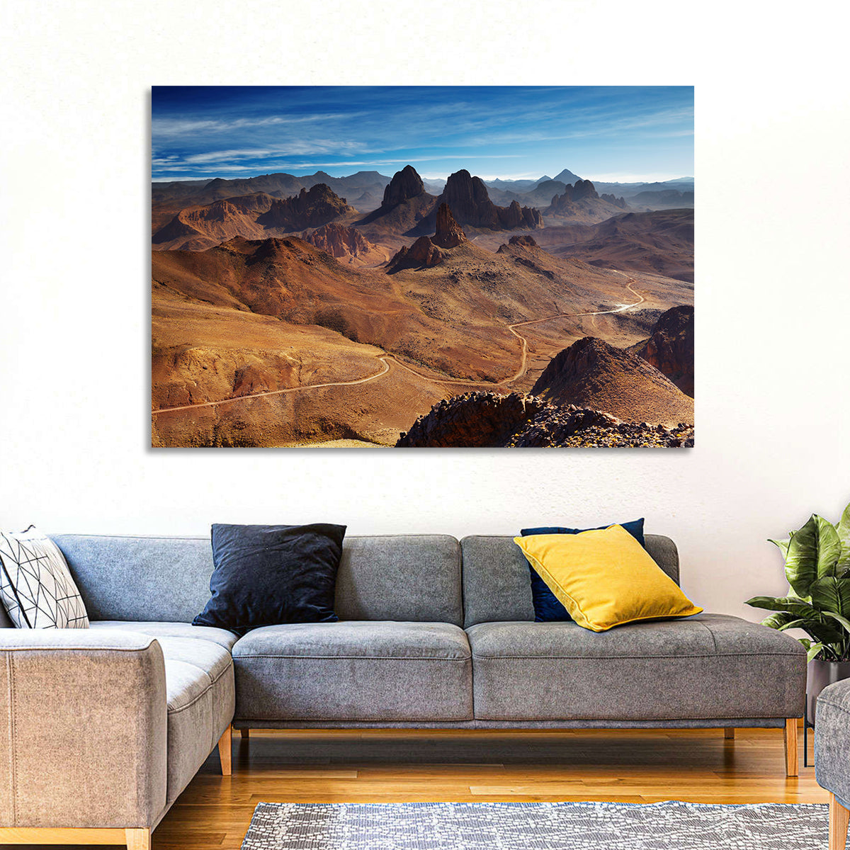 Hoggar Mountain Road Wall Art in a room, landscape