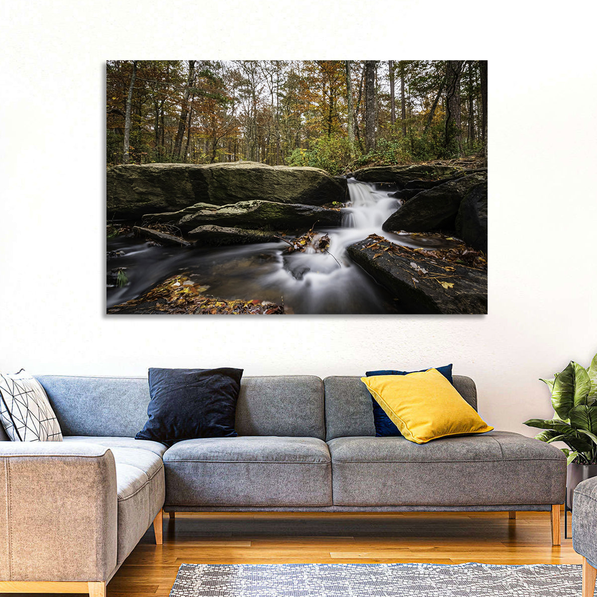 Cheaha Falls Autumn Waterfall Wall Art