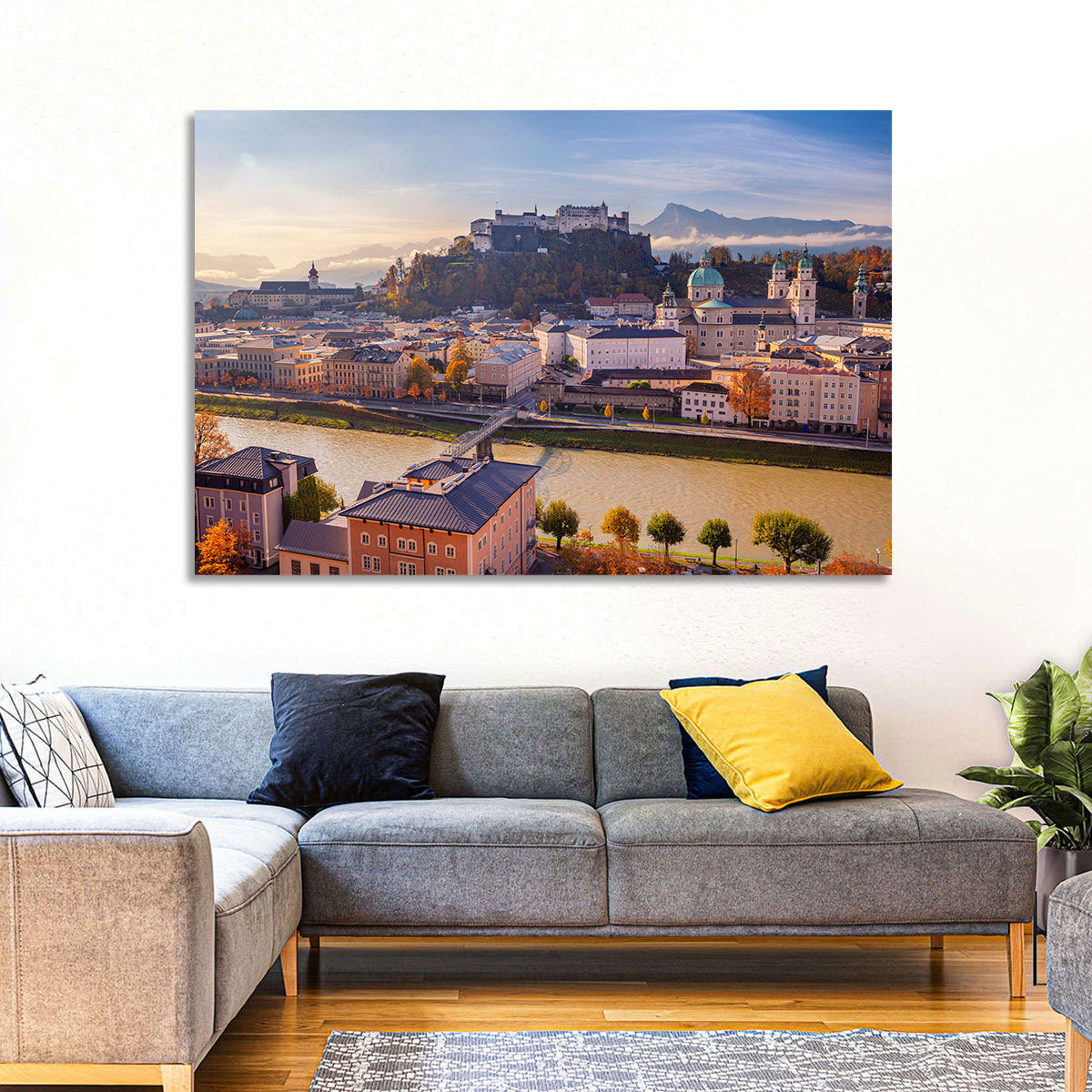 Salzburg Skyline at Golden Hour Wall Art