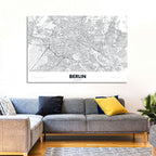 Berlin Street Network Map Wall Art
