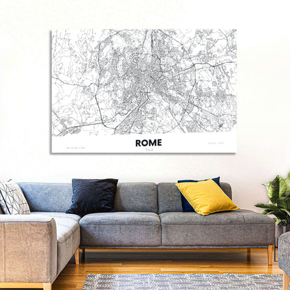 Rome City Map Wall Art