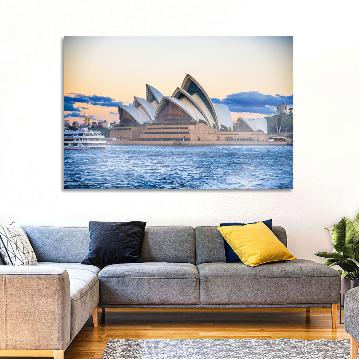 Sydney Opera House at Dusk Wall Art in a room, landscape