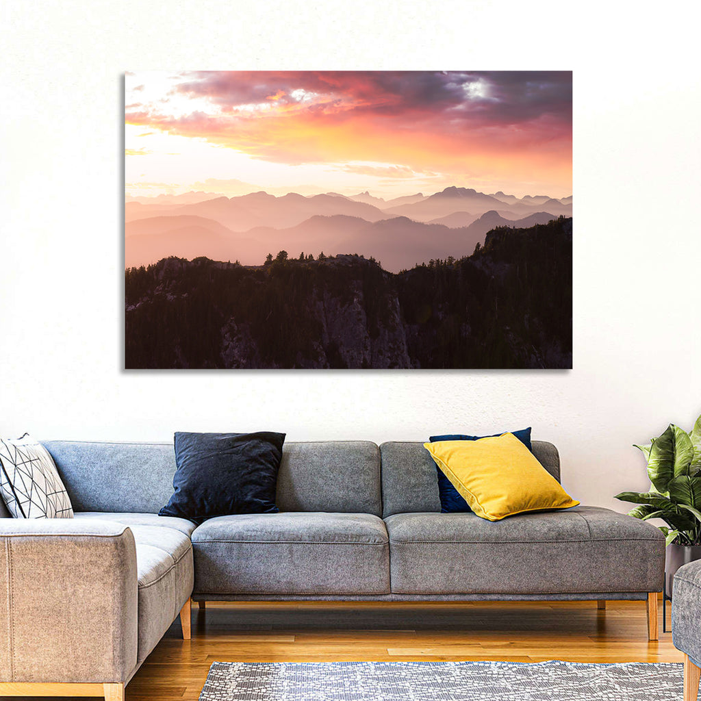 Vancouver Mountains at Sunset Wall Art