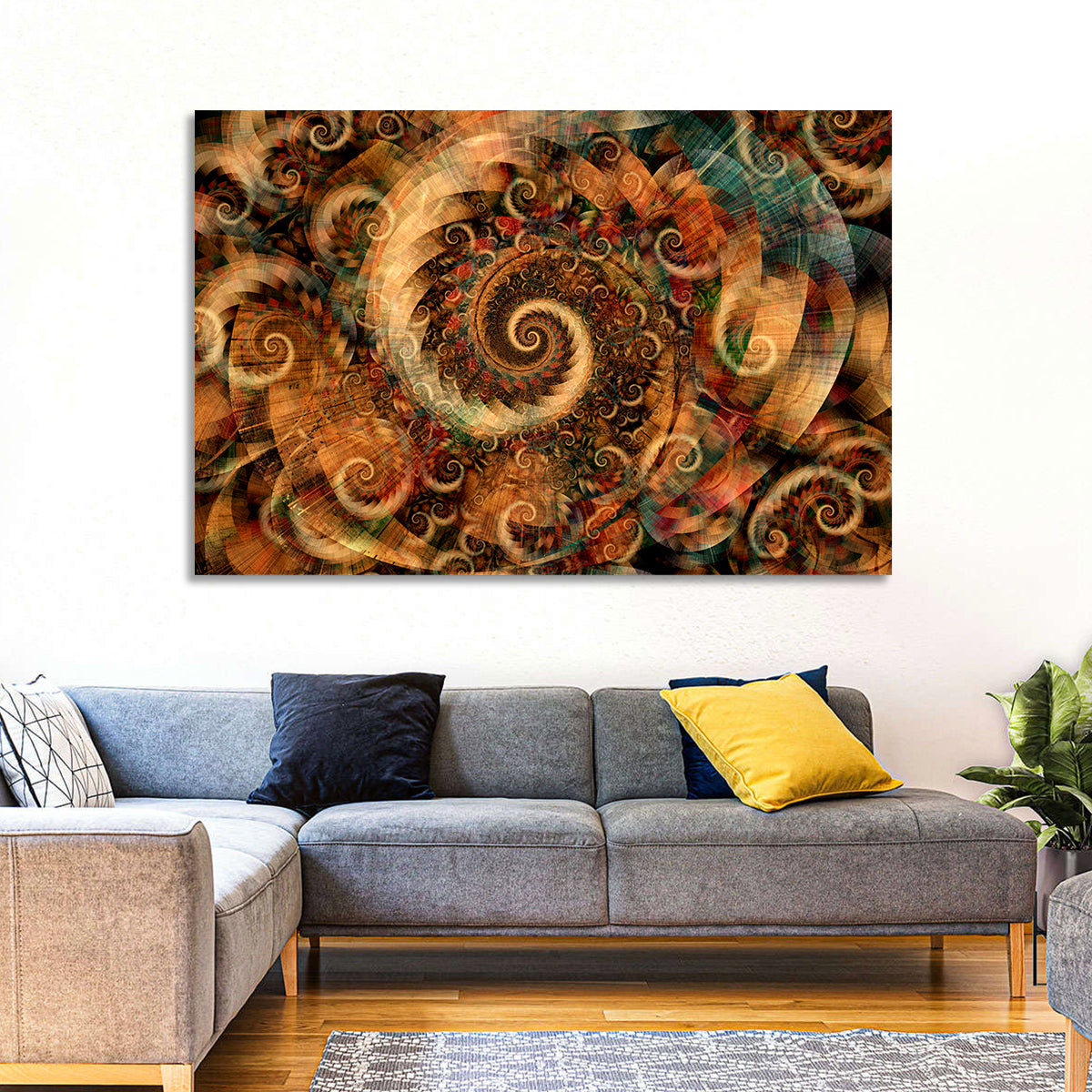Golden Spiral Fractal Wall Art