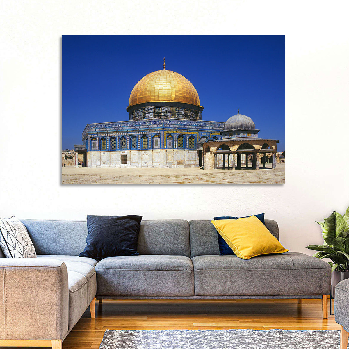 Golden Dome of the Rock, Jerusalem Wall Art in a room, landscape