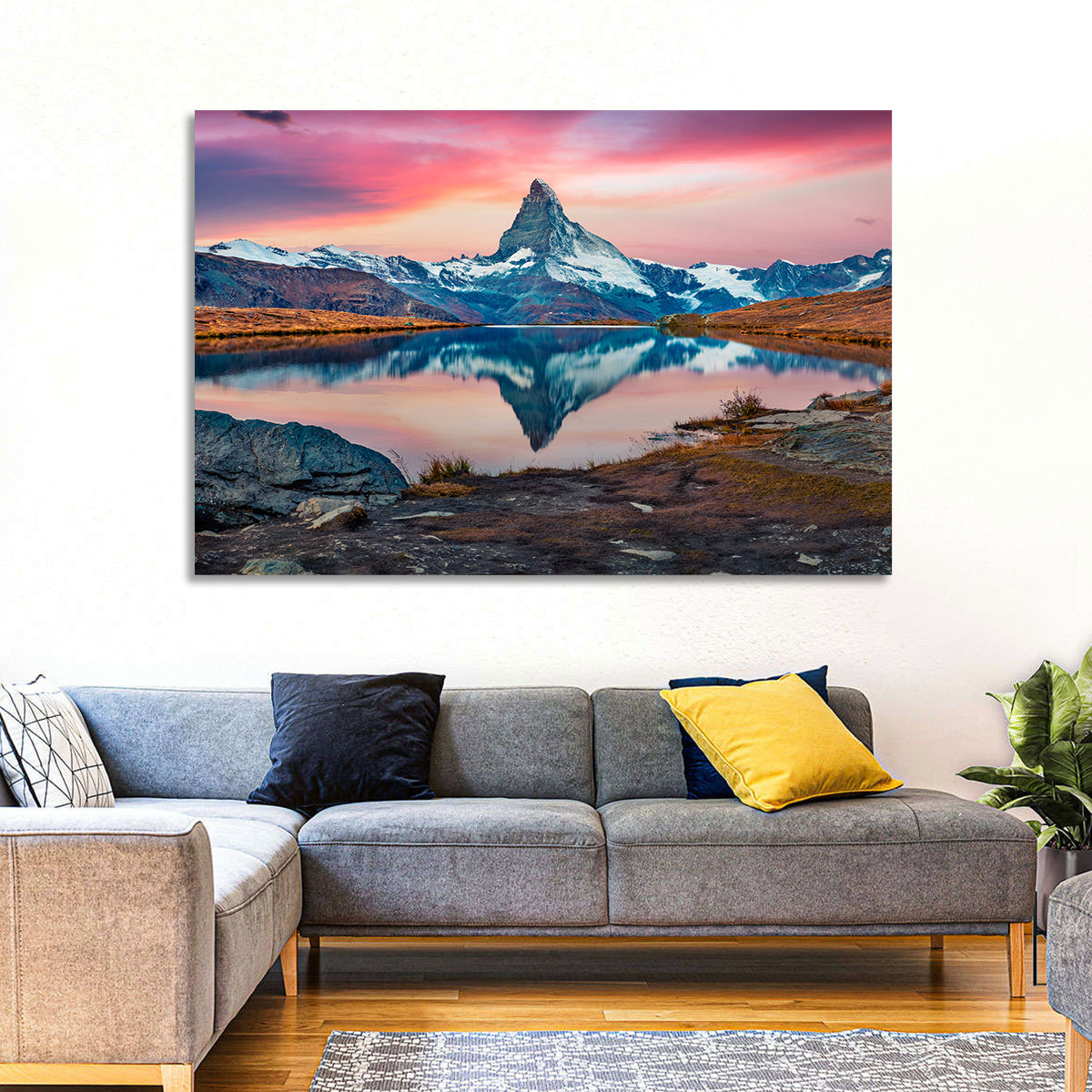 Matterhorn Reflection at Stellisee Wall Art