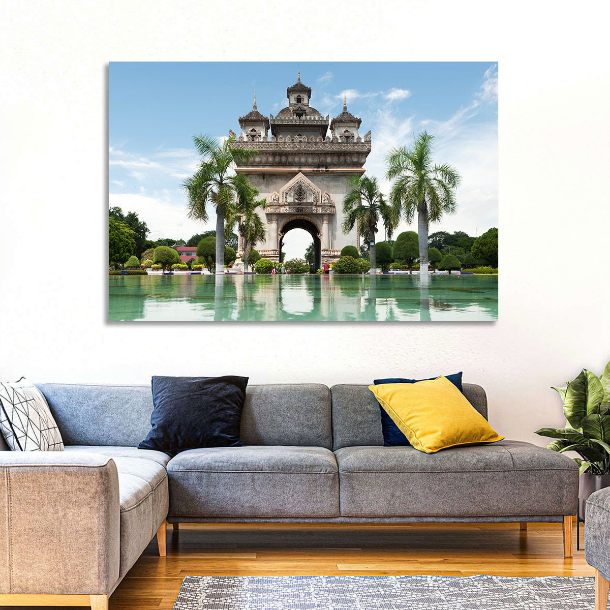 Patuxai Victory Gate Vientiane Wall Art in a room, landscape