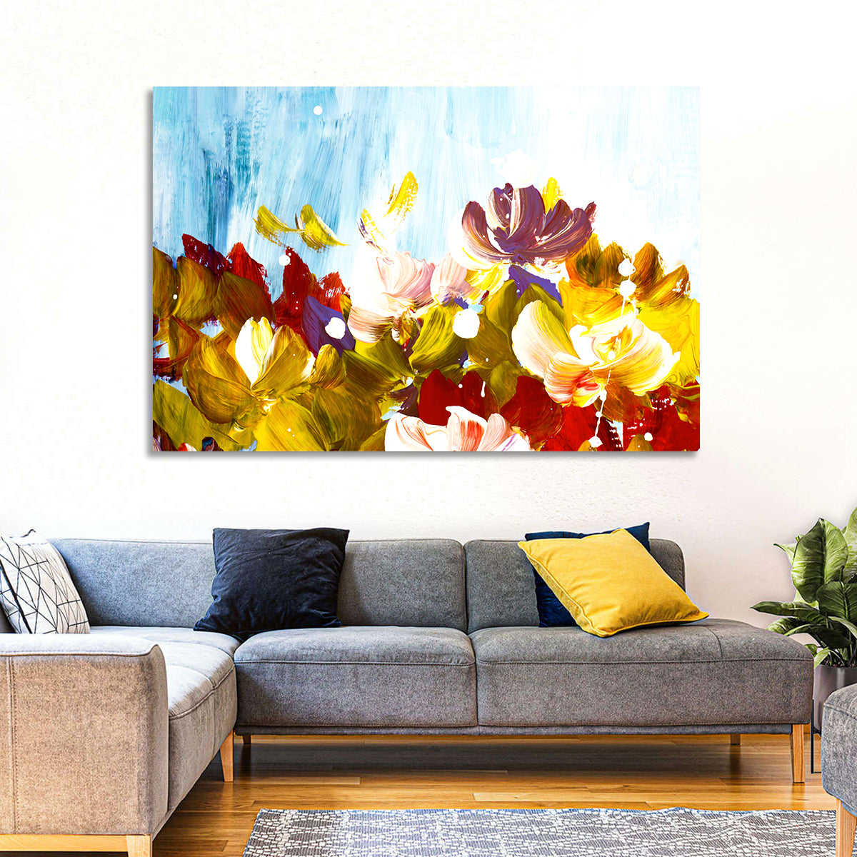 Impasto Floral Garden Wall Art in a room, landscape