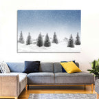 Winter Pine Trees Landscape Wall Art