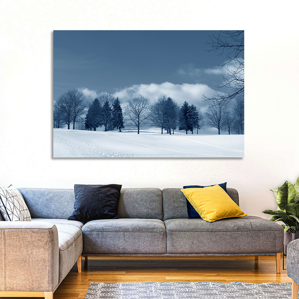 Snowy Field with Tracks Wall Art