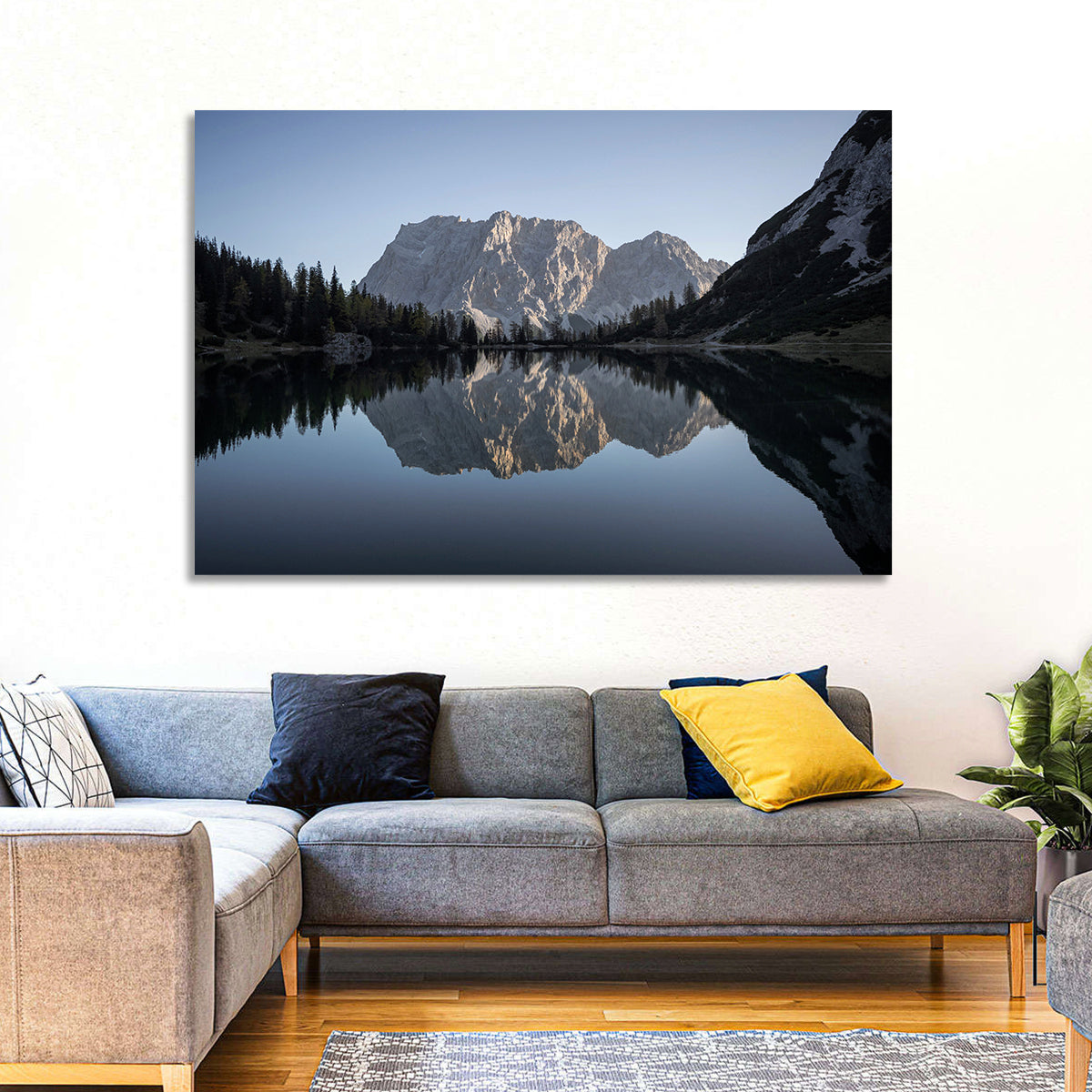 Zugspitze from Lake Seebensee Wall Art in a room, landscape