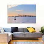 Newport Bridge at Sunset Wall Art