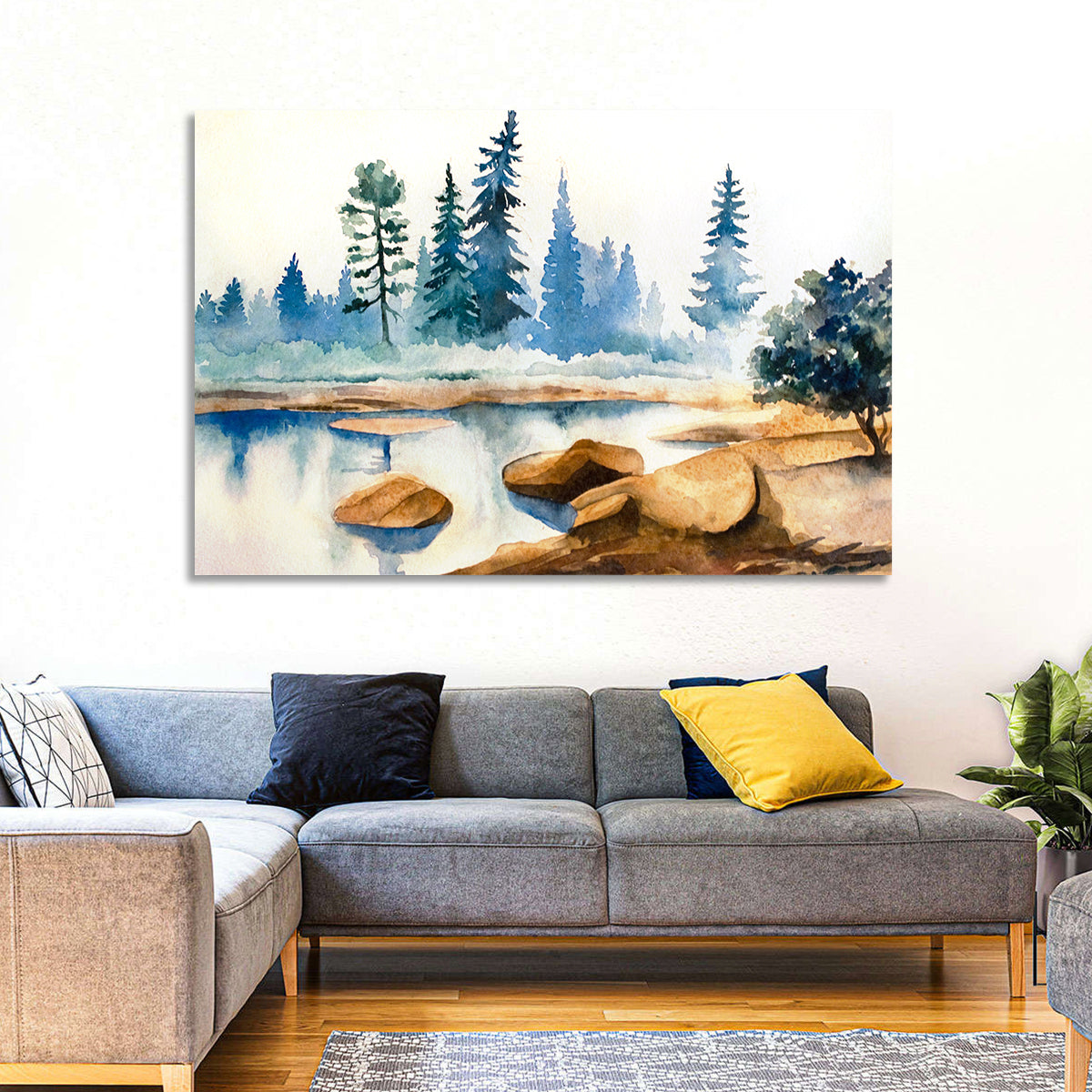 Misty Pine Stream Wall Art