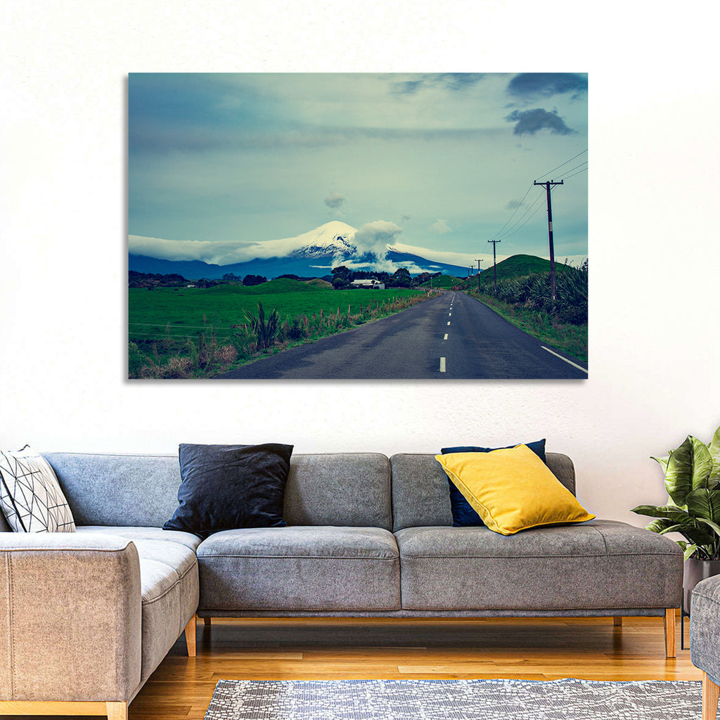 Empty Road to Mount Taranaki Wall Art