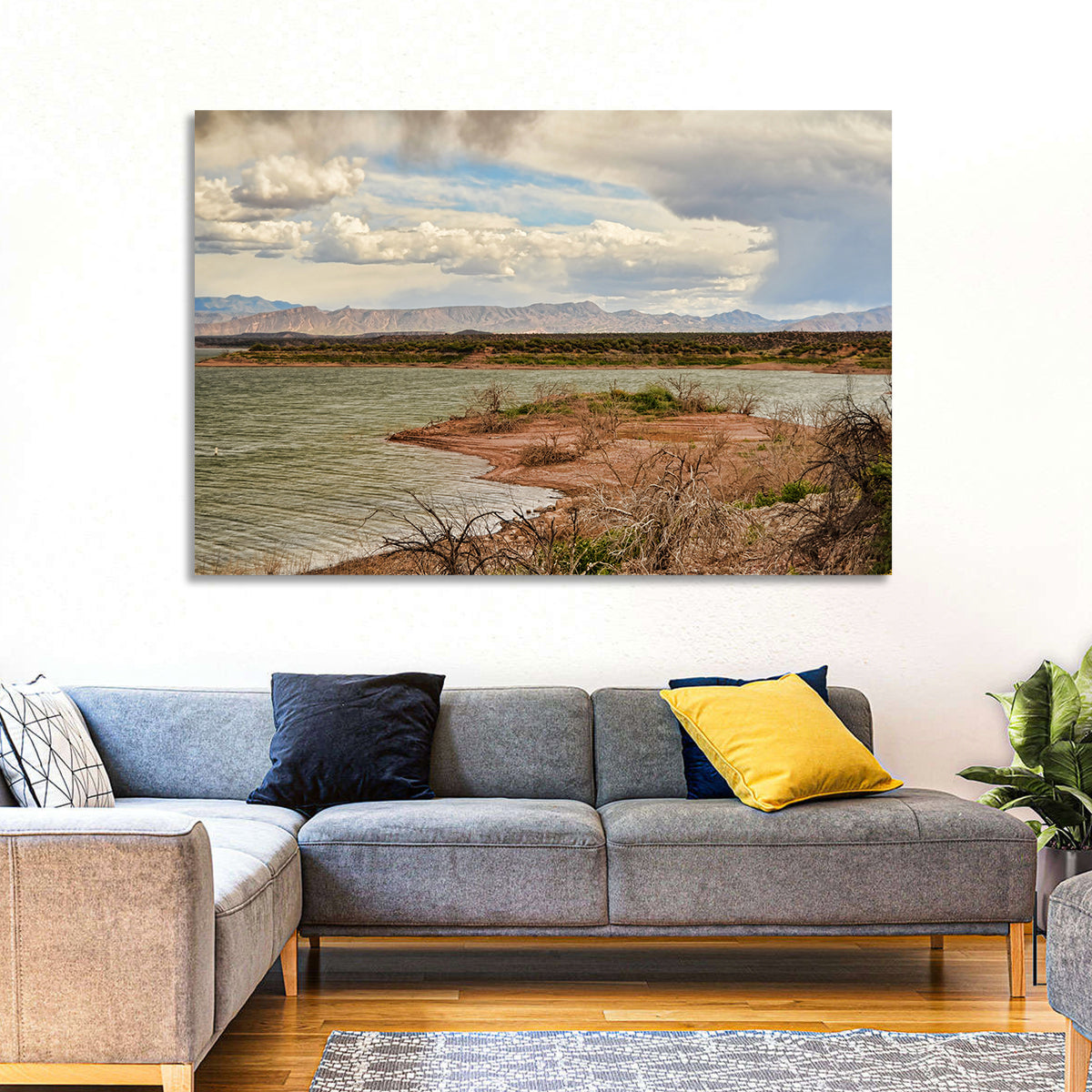 Roosevelt Lake Shoreline Wall Art in a room, landscape