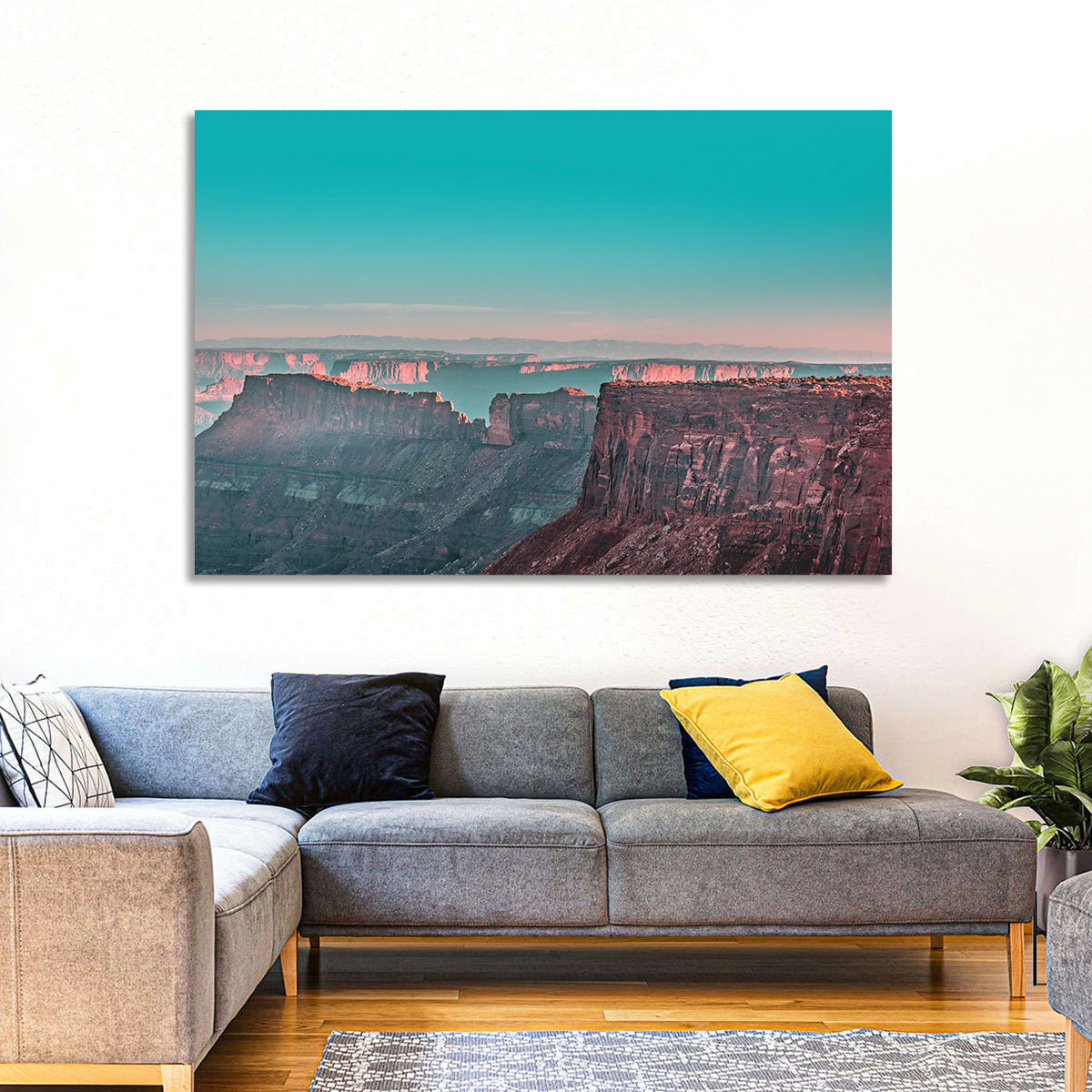 Sunlit Canyon Rim at Dusk Wall Art