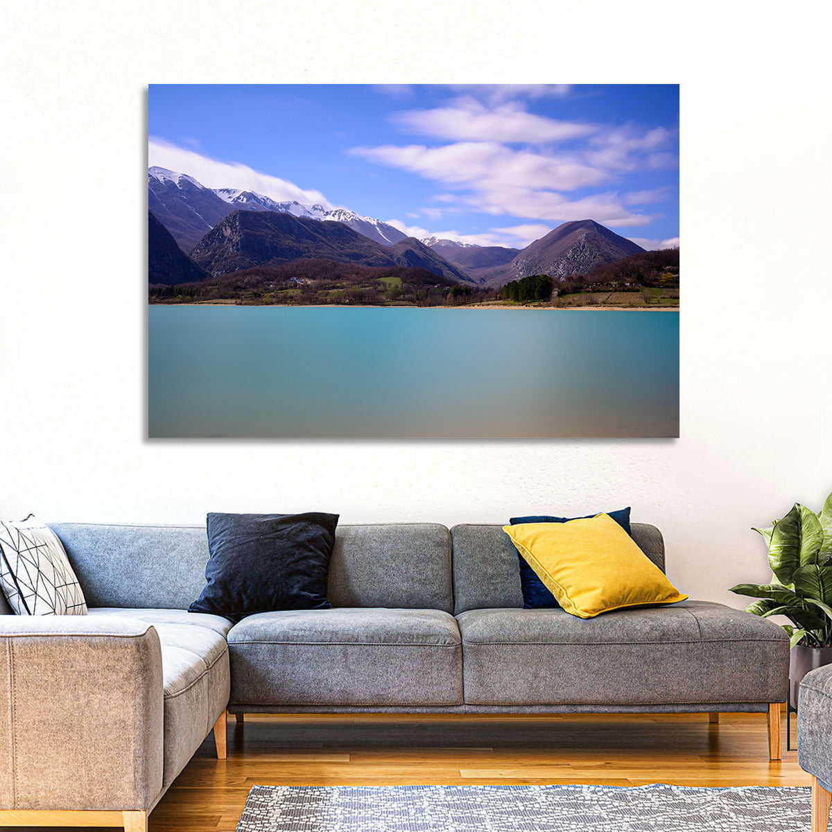 Castel San Vincenzo Lake Wall Art in a room, landscape