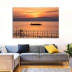 Albufera Sunrise Boat Silhouette Wall Art