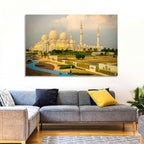 Sheikh Zayed Grand Mosque at Golden Dusk Wall Art