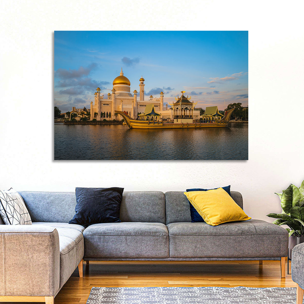 Sultan Omar Ali Saifuddien Mosque at Golden Hour Wall Art