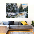Winter Creek in Snowy Pines Wall Art