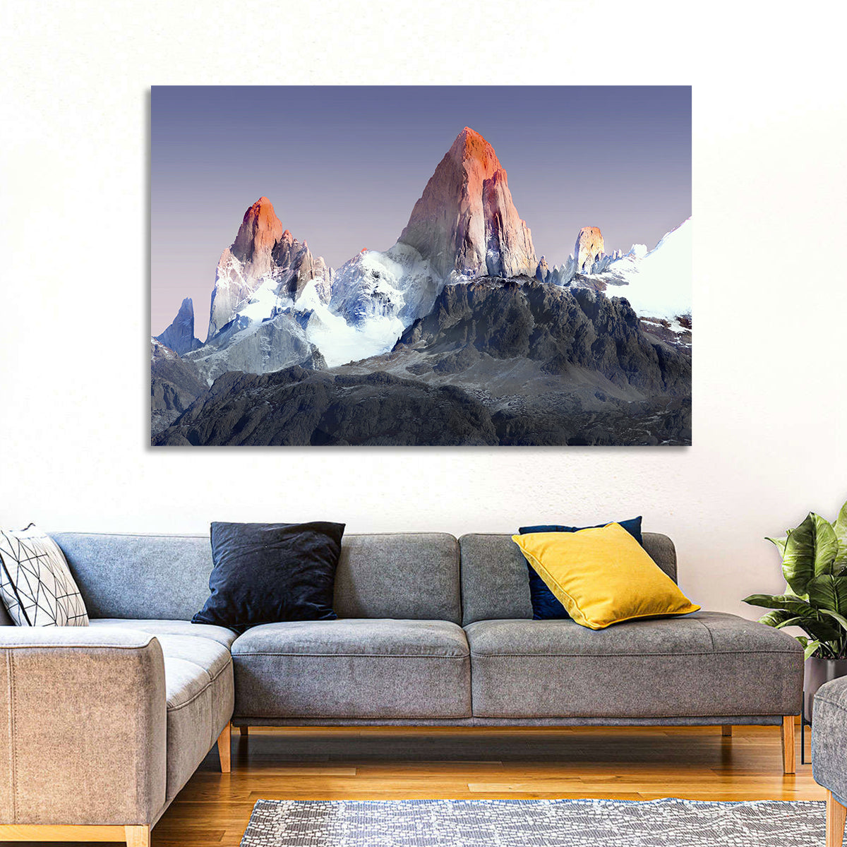 Mount Fitz Roy Wall Art in a room, landscape