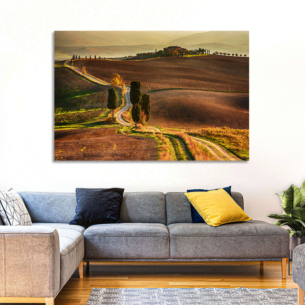 Val D’orcia Winding Golden Road Wall Art