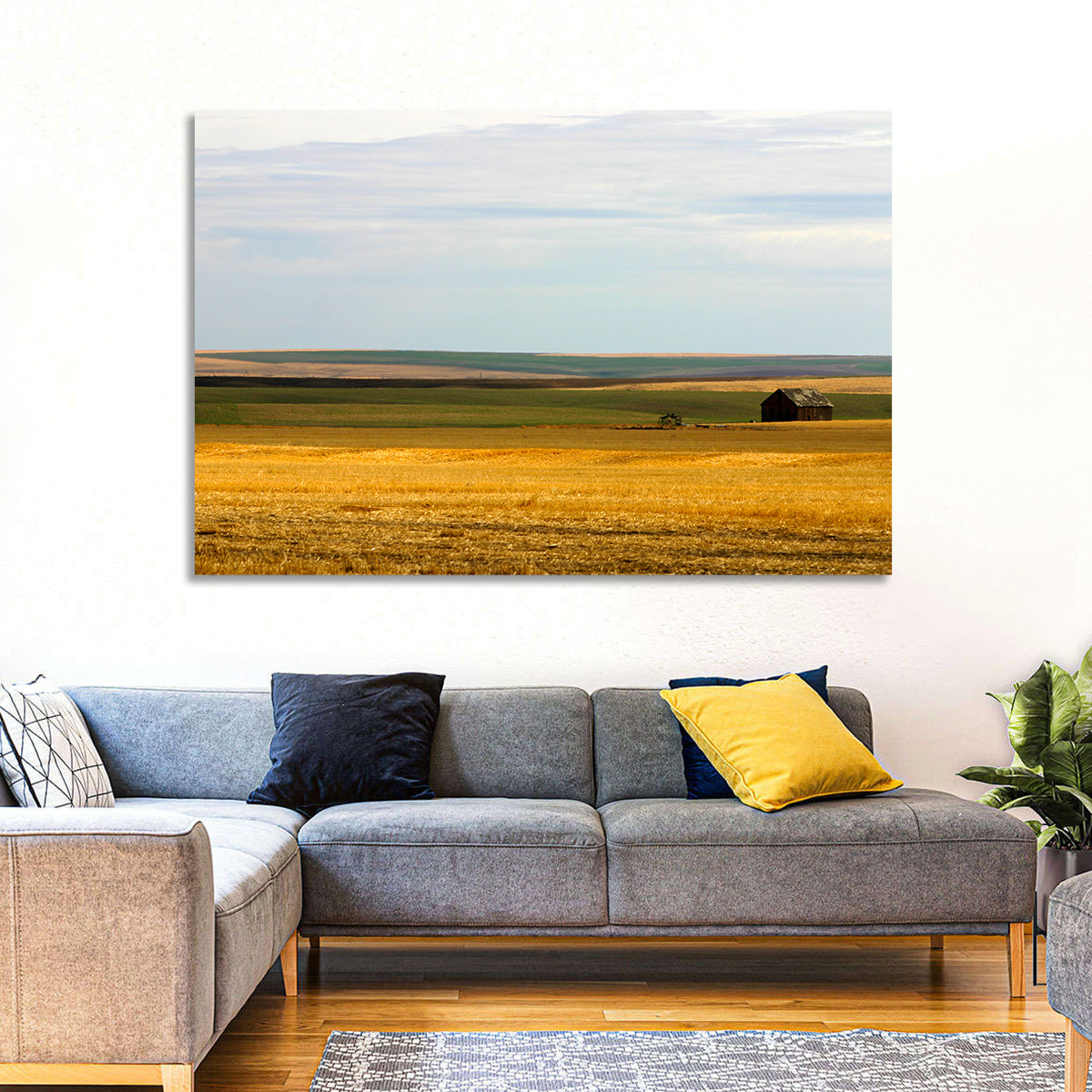Lone Barn, Montana Farmland Wall Art in a room, landscape
