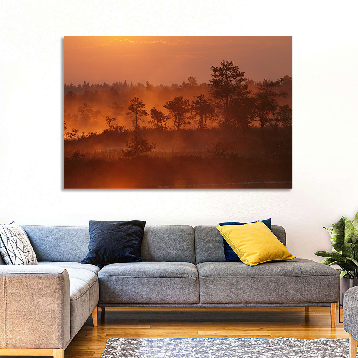 Kakerdaja Bog at Sunrise Wall Art in a room, landscape