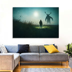 Antlered Shadow in Mist Wall Art